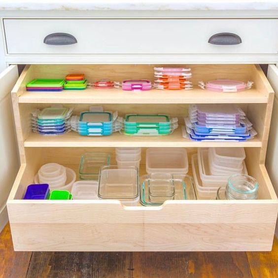 Cajón con baldas Pinterest