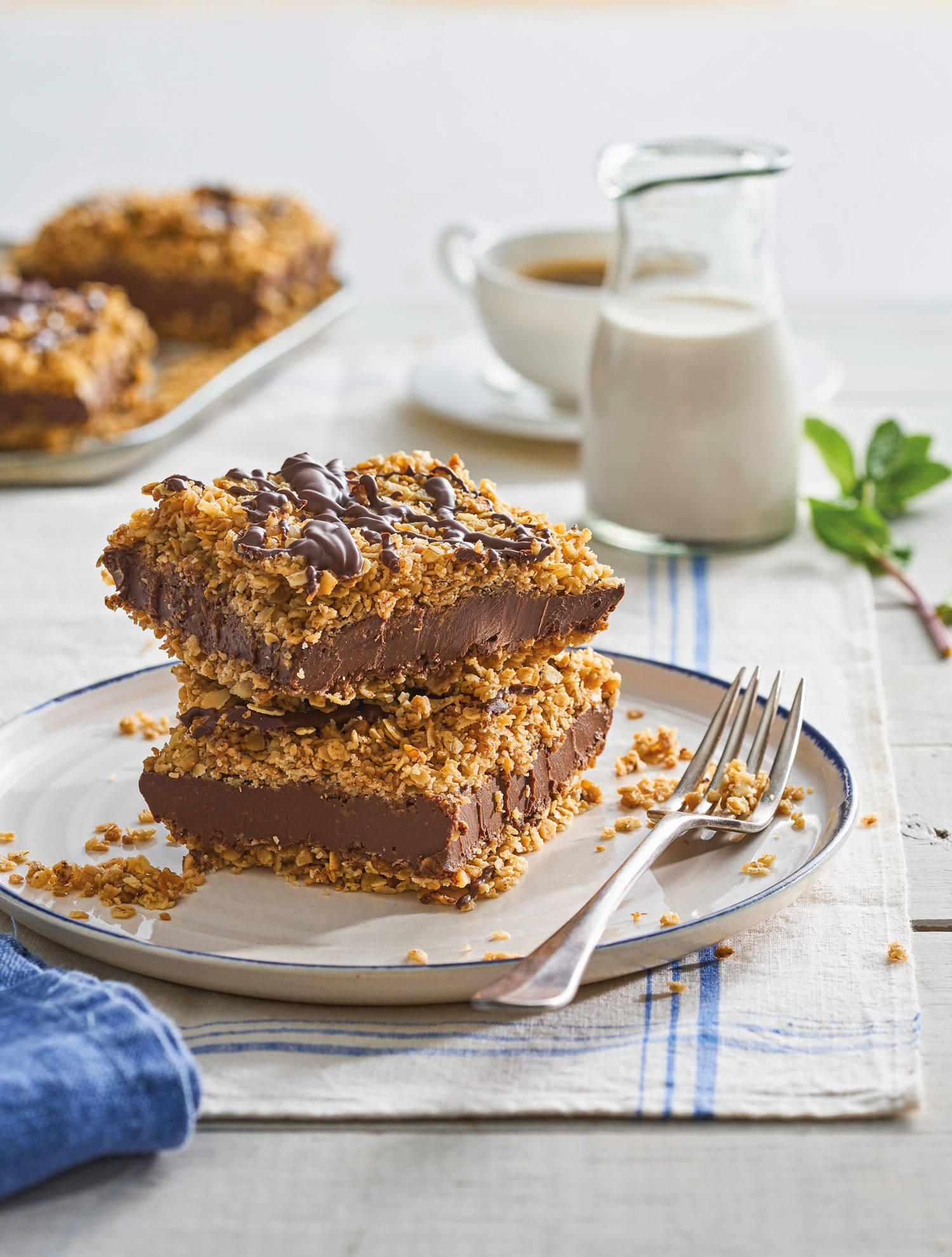 Brownie de chocolate a la vainilla con crumble de avena.