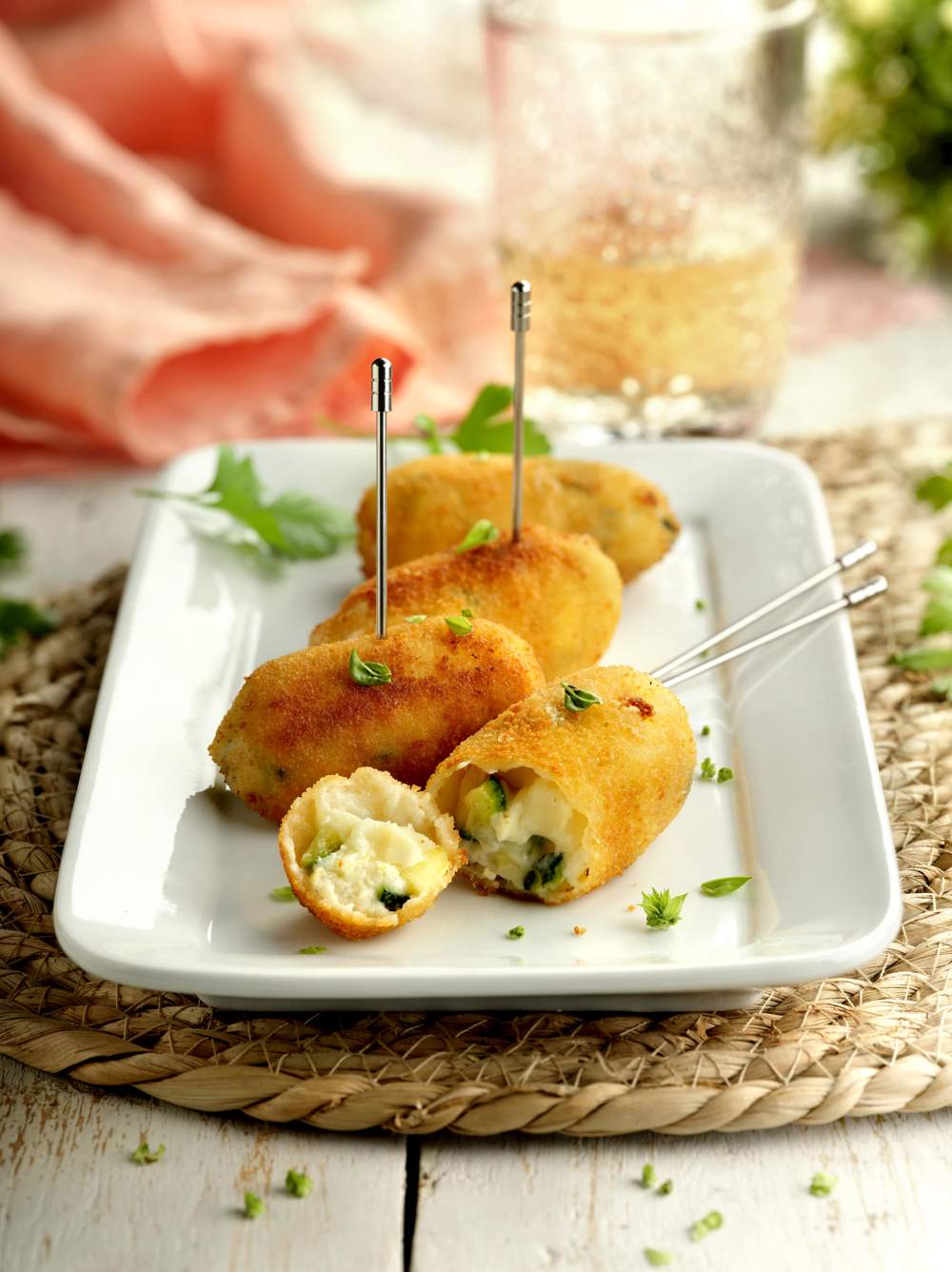 Croquetas de queso y calabacin